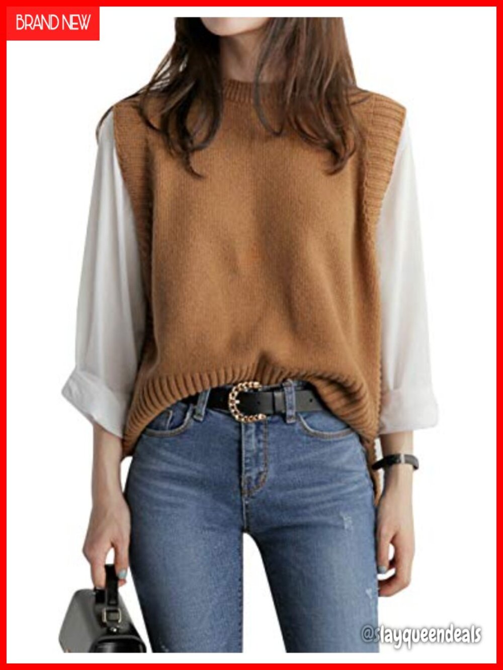 UANEO Womens Knit Sweater Vest Sleeveless High Low Pullover Top